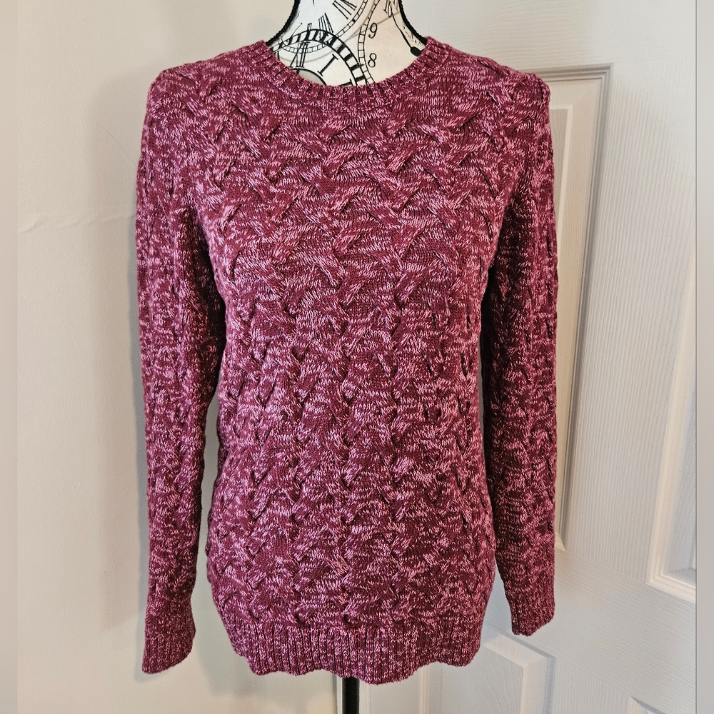 NWOT Lands End crew neck cable knit sweater size XS